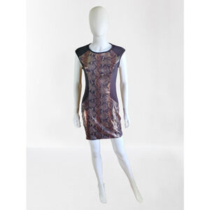 Available Women's Black Body-Con Sequin Snake Mini Dress, Size: Small, New